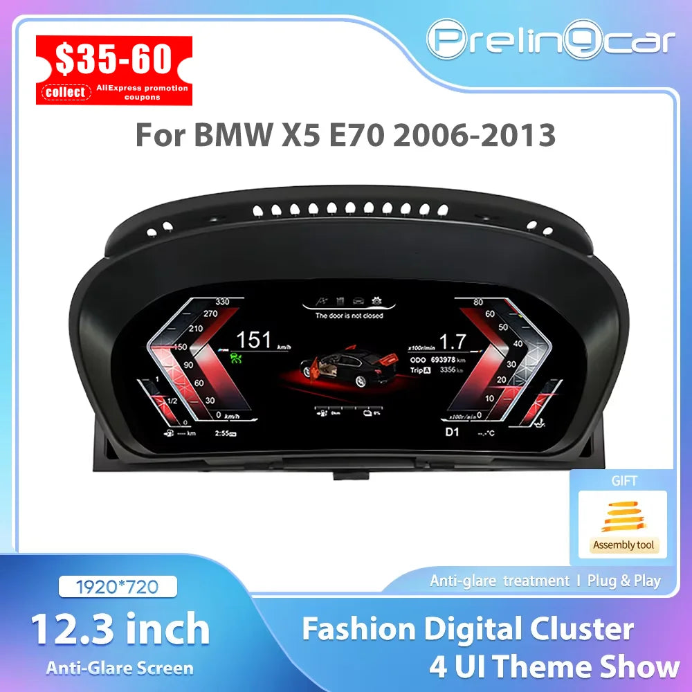 Tableau de Bord Numérique BMW X5 E70 X6 E71 CarPlay - vue de face - Becquet Voiture