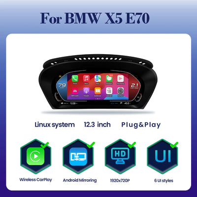 Tableau de Bord Numérique BMW X5 E70 X6 E71 (réf. 2) - vue rapprochée - Becquet Voiture