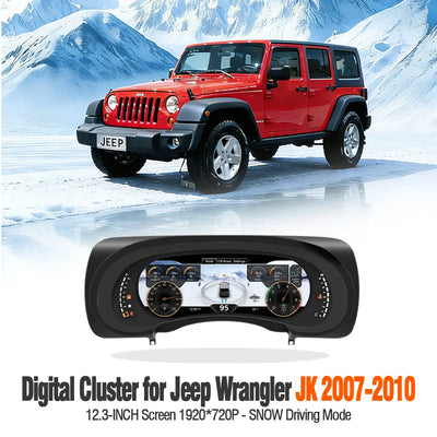 Tableau de Bord Numérique Jeep Wrangler JK 2007-2018 12,3 Pouces - vue de face 2 - Becquet Voiture