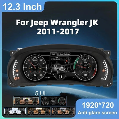 Tableau de Bord Numérique Jeep Wrangler JK 2011-2017 - détail du montage - Becquet Voiture