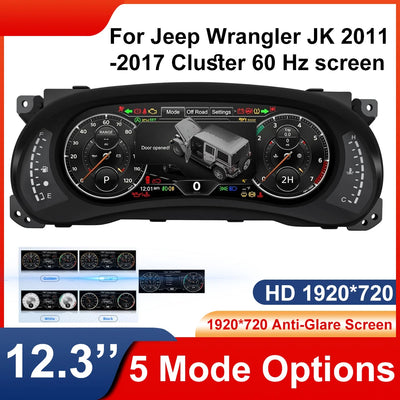 Tableau de Bord Numérique Jeep Wrangler JK 2011-2017 - packshot studio - Becquet Voiture