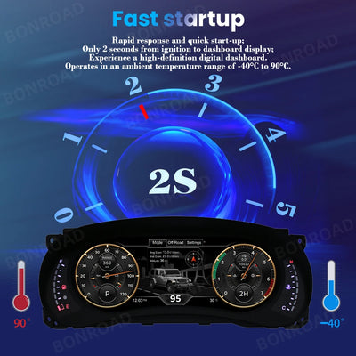 Tableau de Bord Numérique Jeep Wrangler JK 2011-2018 - vue de trois-quarts - Becquet Voiture