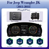 Tableau de Bord Numérique Jeep Wrangler JK 2011-2018 - vue rapprochée - Becquet Voiture