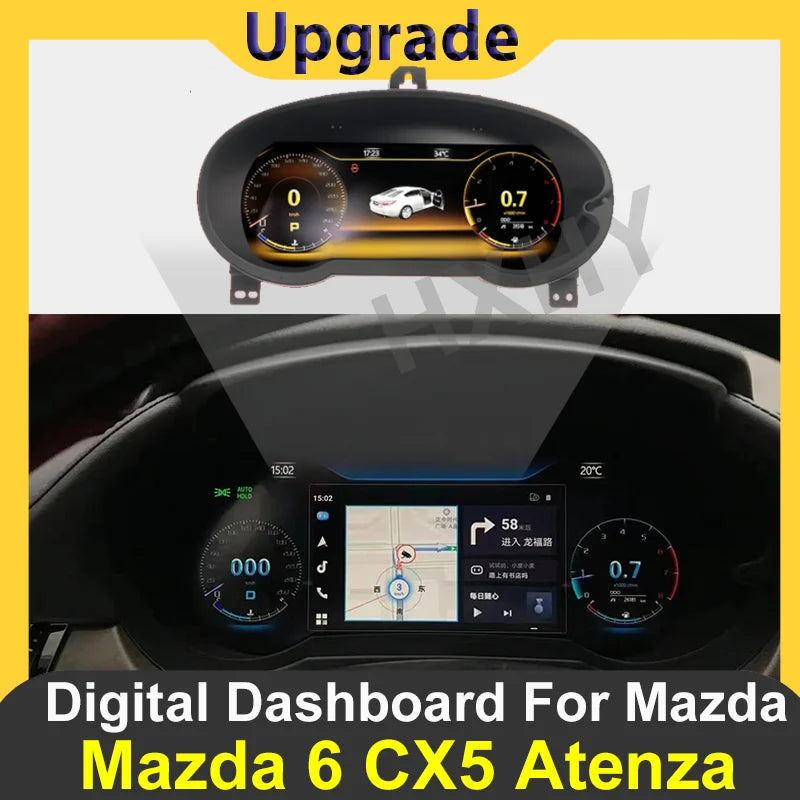 Tableau de Bord Numérique Mazda 6 CX-5 2017-2021 - vue de face - Becquet Voiture