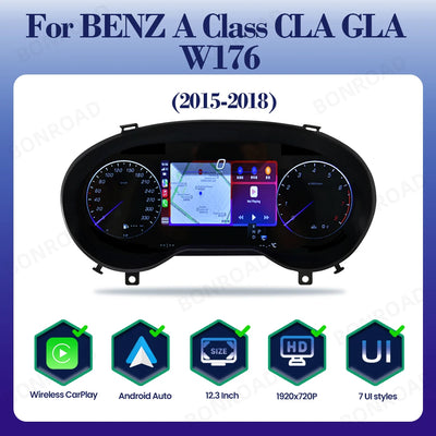Tableau de Bord Numérique Mercedes Classe A CLA GLA - détail du montage - Becquet Voiture