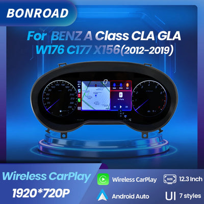 Tableau de Bord Numérique Mercedes Classe A CLA GLA - vue de face - Becquet Voiture