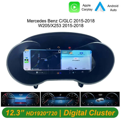 Tableau de Bord Numérique Mercedes Classe C GLC - vue de face - Becquet Voiture