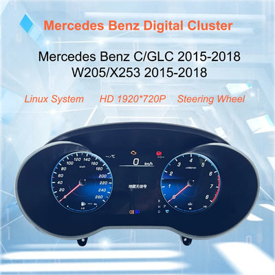 Tableau de Bord Numérique Mercedes Classe C GLC W205 W253 NTG 5.0 5.5 - vue de profil - Becquet Voiture