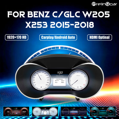 Tableau de Bord Numérique Mercedes Classe C GLC W205 X253 2015-2020 - vue de face - Becquet Voiture