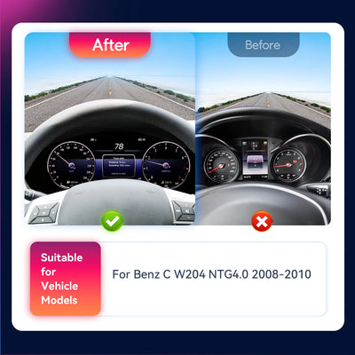 Tableau de Bord Numérique Mercedes Classe C W204 2008-2011 - vue de profil - Becquet Voiture