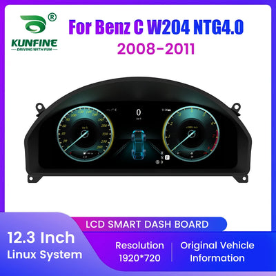 Tableau de Bord Numérique Mercedes Classe C W204 NTG4.0 - vue de profil - Becquet Voiture