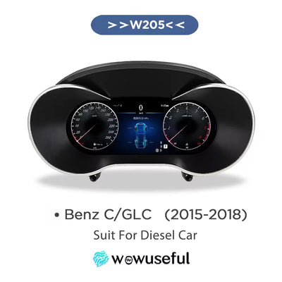 Tableau de Bord Numérique Mercedes Classe C W205 GLC 2015-2018 - détail du montage - Becquet Voiture