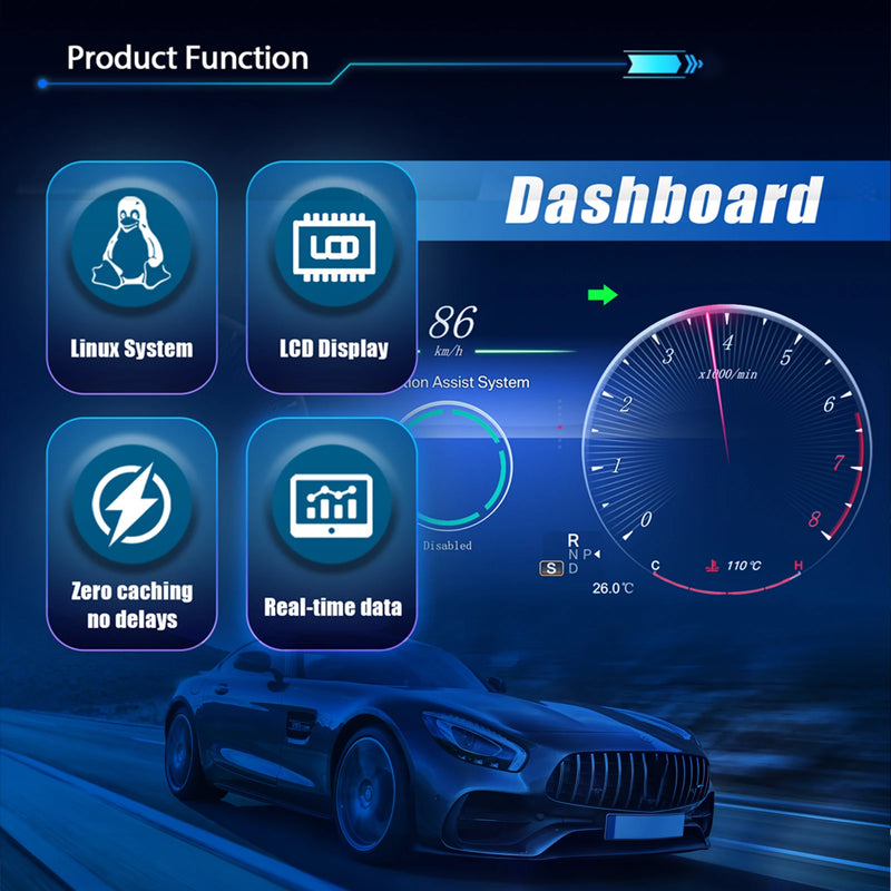 Digitales Kombiinstrument Mercedes C-Klasse W205 GLC 2015–2018 - Rückansicht - Becquet Voiture