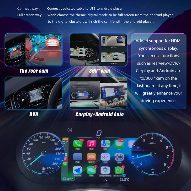 Digitales Kombiinstrument Mercedes C-Klasse W205 GLC 2015–2018 - Dreiviertelansicht - Becquet Voiture
