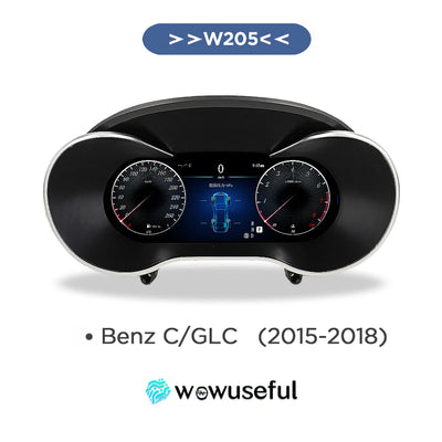 Tableau de Bord Numérique Mercedes Classe C W205 GLC 2015-2018 - vue rapprochée - Becquet Voiture