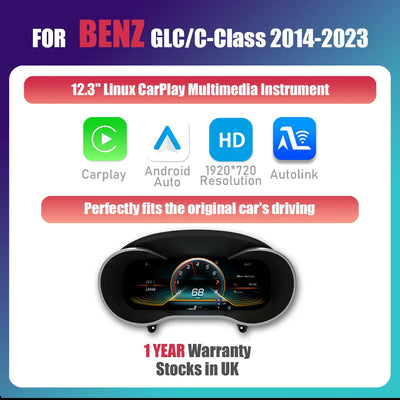 Tableau de Bord Numérique Mercedes GLC Classe C W253 2014-2023 - détail du montage - Becquet Voiture
