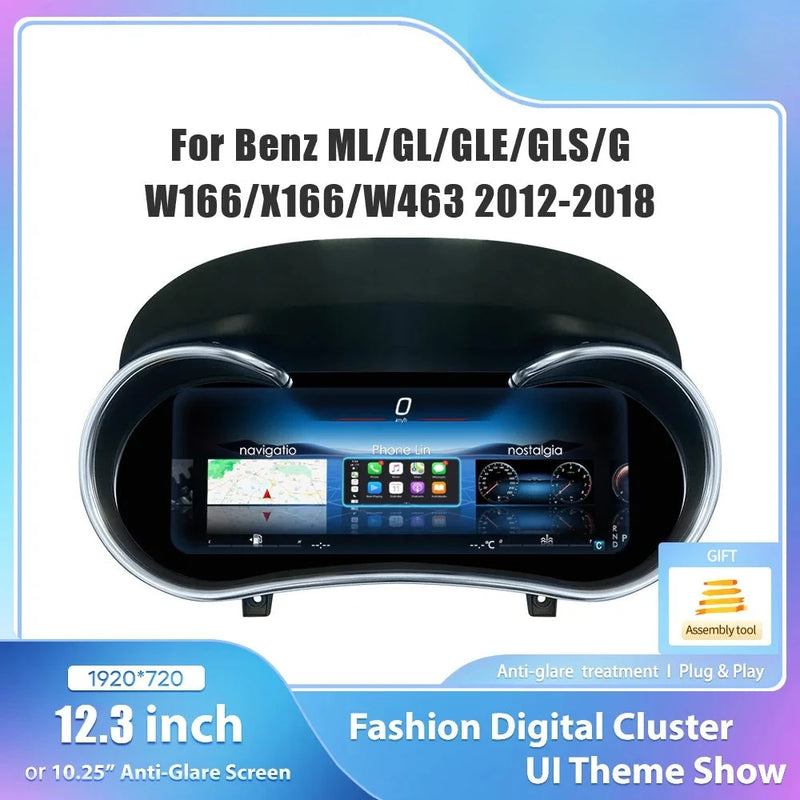 Digitales Kombiinstrument Mercedes GLE W166 2012–2018 - Vorderansicht - Becquet Voiture