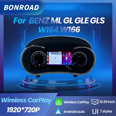 Tableau de Bord Numérique Mercedes ML GLE GLS - vue de face - Becquet Voiture