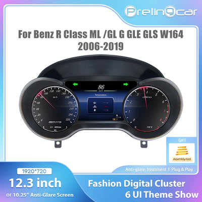 Tableau de Bord Numérique Mercedes ML W164 2006-2012 - vue de face - Becquet Voiture