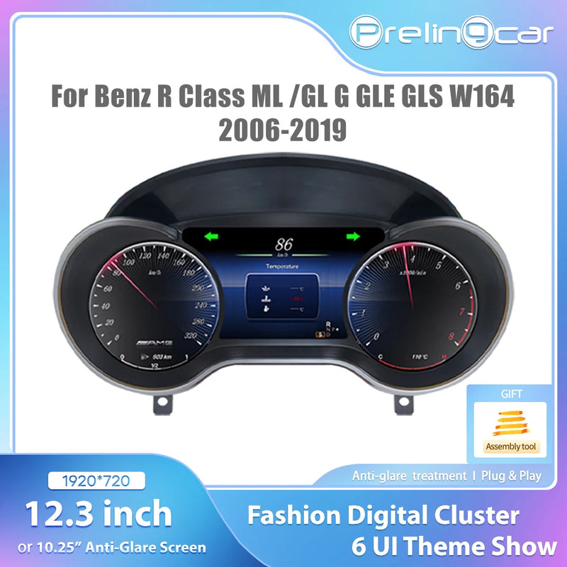 Digital Instrument Cluster Mercedes ML W164 2006-2012 - front view - Becquet Voiture