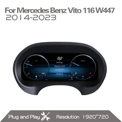 Tableau de Bord Numérique Mercedes Vito W447 2016-2023 - détail du montage - Becquet Voiture