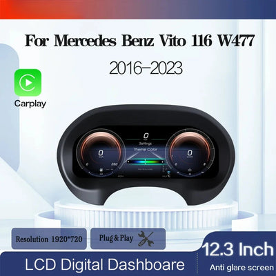 Tableau de Bord Numérique Mercedes Vito W447 2016-2023 - vue de face - Becquet Voiture