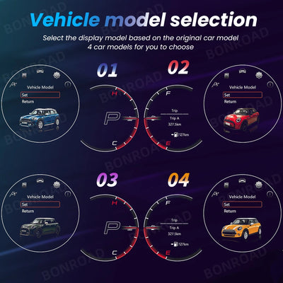Tableau de Bord Numérique Mini Cooper R55 R56 R57 R60 - packshot studio - Becquet Voiture