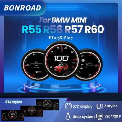Tableau de Bord Numérique Mini Cooper R55 R56 R57 R60 - vue de face - Becquet Voiture