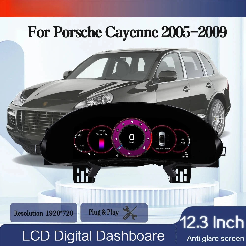 Tableau de Bord Numérique Porsche Cayenne 2005-2009 - vue de face - Becquet Voiture