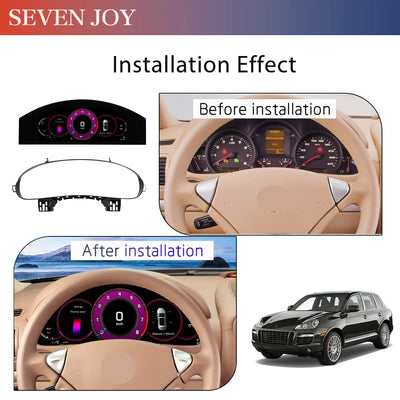 Tableau de Bord Numérique Porsche Cayenne 2005-2009 - vue de profil - Becquet Voiture