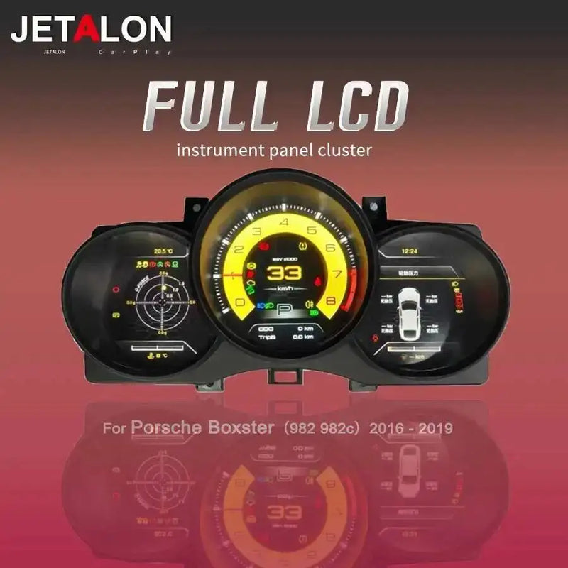 Porsche Cayman 911 Boxster Digital Instrument Cluster - studio packshot - Becquet Voiture