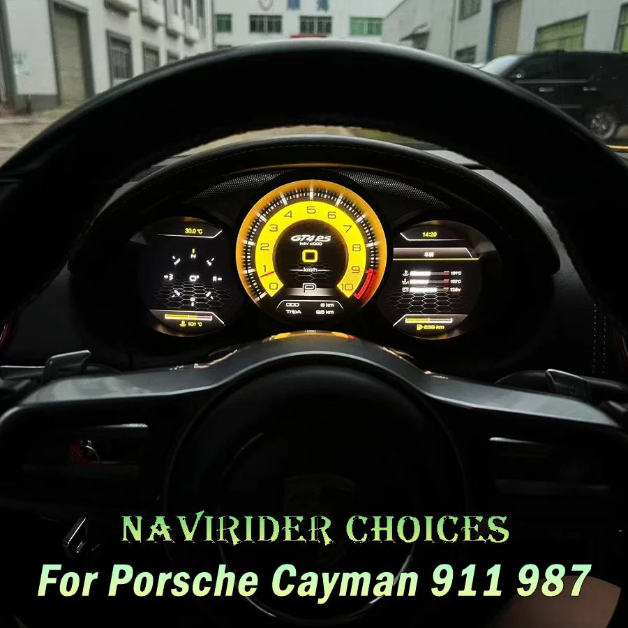 Tableau de Bord Numérique Porsche Cayman 911 Boxster - vue de face - Becquet Voiture