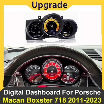 Tableau de Bord Numérique Porsche Macan Boxster 718 - vue de face - Becquet Voiture