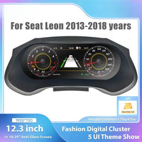 Tableau de Bord Numérique Seat Leon 2013-2018 - vue de face - Becquet Voiture