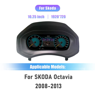 Tableau de Bord Numérique Skoda Octavia 2008-2013 - vue de dessus - Becquet Voiture