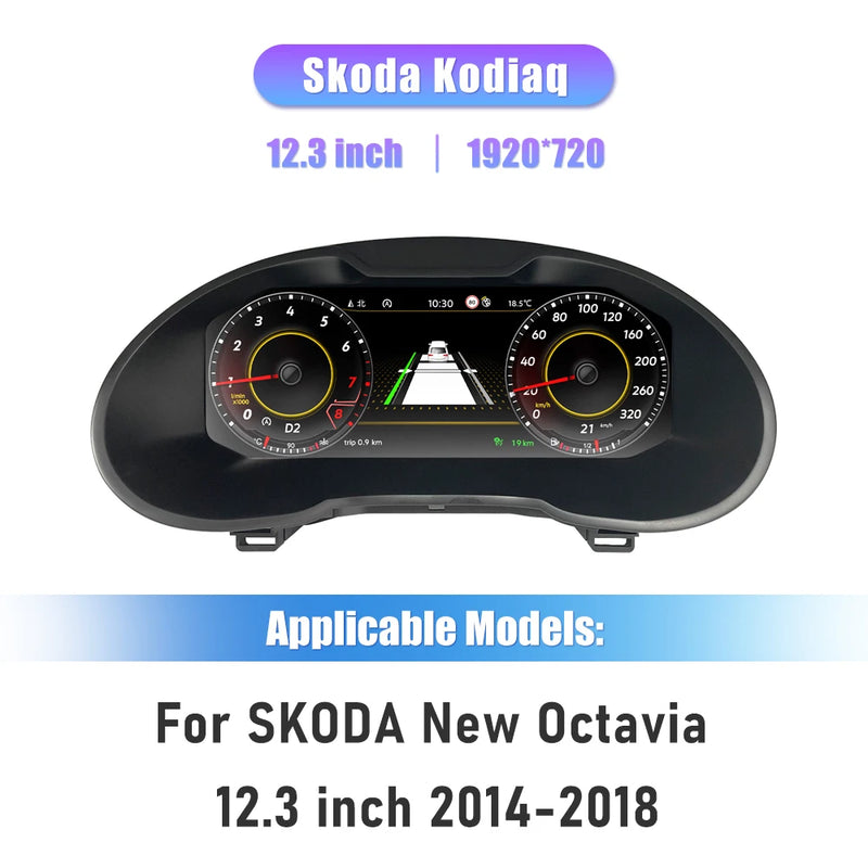 Tableau de Bord Numérique Skoda Octavia 2008-2018 - détail du montage - Becquet Voiture