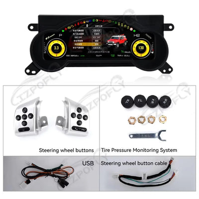 Tableau de Bord Numérique Toyota Land Cruiser FJ 2007-2022 - détail du montage - Becquet Voiture