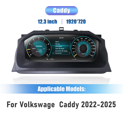 Tableau de Bord Numérique Volkswagen Caddy 2022-2025 - détail du montage - Becquet Voiture