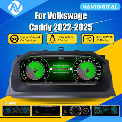 Tableau de Bord Numérique Volkswagen Caddy 2022-2025 - vue de face - Becquet Voiture