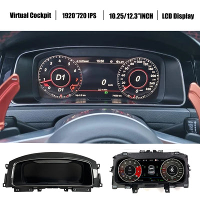 Tableau de Bord Numérique Volkswagen Golf Passat Tiguan - vue de face - Becquet Voiture