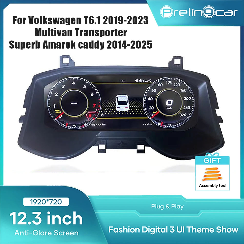 Tableau de Bord Numérique Volkswagen Skoda Superb Octavia - vue de face - Becquet Voiture