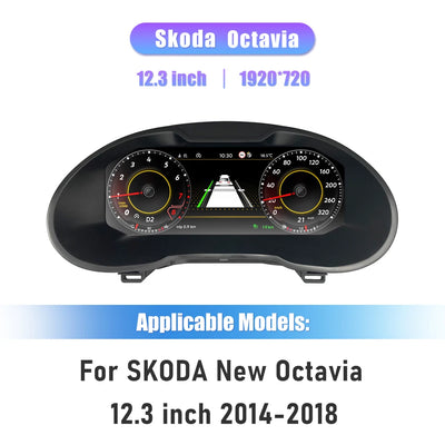 Tableau de Bord Numérique Volkswagen Skoda Superb Octavia - vue rapprochée - Becquet Voiture
