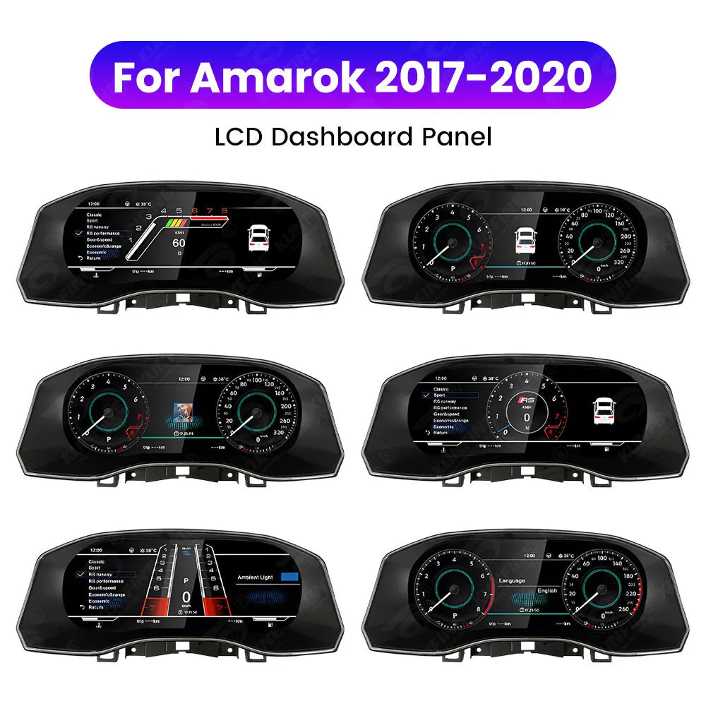 Tableau de Bord Numérique VW Amarok 2017-2020 - vue de face - Becquet Voiture