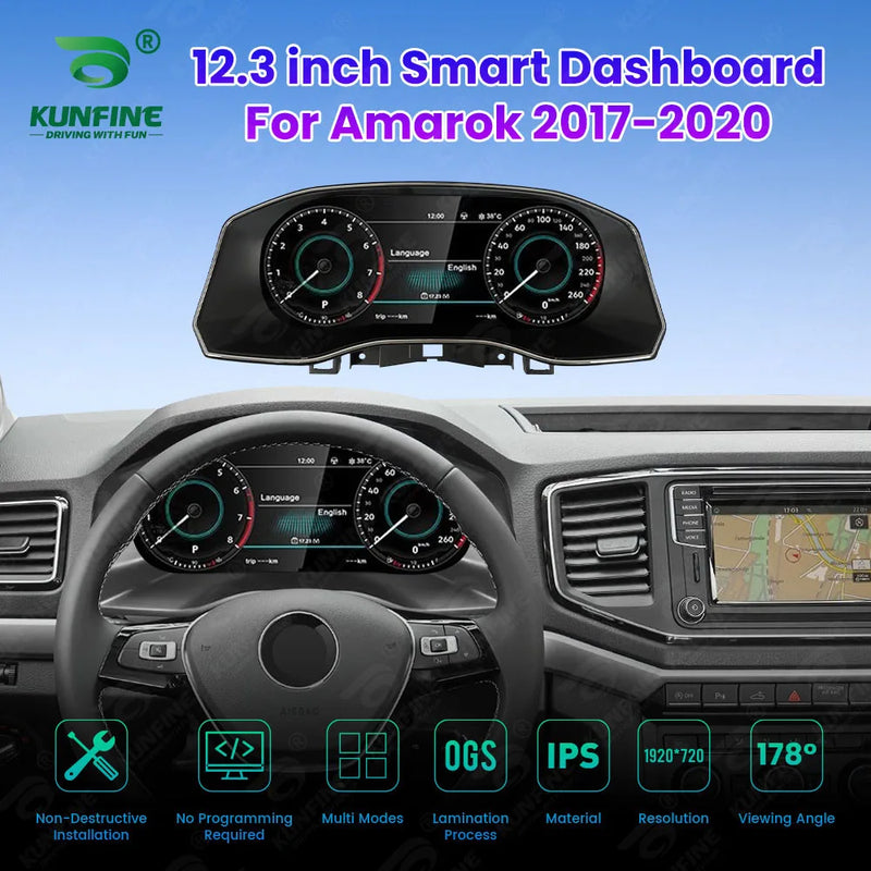 Tableau de Bord Numérique VW Amarok 2017-2020 - vue de profil - Becquet Voiture