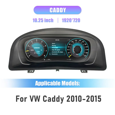 Tableau de Bord Numérique VW Caddy 2003-2020 - vue rapprochée - Becquet Voiture