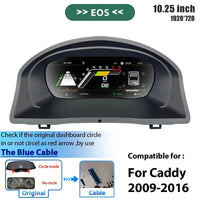 Digitales Kombiinstrument VW Caddy Touran EOS Sharan Golf 5 - Montagedetail 2 - Becquet Voiture
