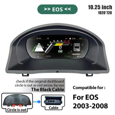 Tableau de Bord Numérique VW Caddy Touran EOS Sharan Golf 5 - vue de face 2 - Becquet Voiture