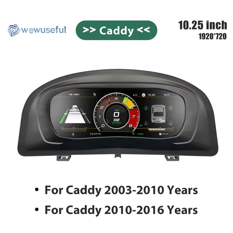 Digitales Kombiinstrument VW Caddy Touran EOS Sharan Golf 5 - Nahansicht - Becquet Voiture