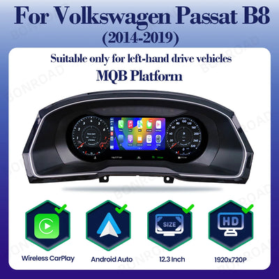Tableau de Bord Numérique VW Golf 5 6 7 Passat Tiguan - vue arrière 2 - Becquet Voiture