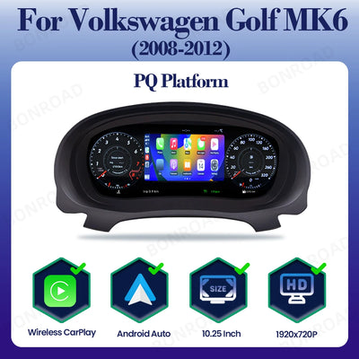 Tableau de Bord Numérique VW Golf 5 6 7 Passat Tiguan - vue de face 2 - Becquet Voiture